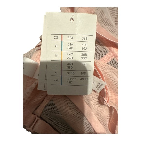 Auden Pink Unlined Longline Bra, XS - Picture 5 of 6